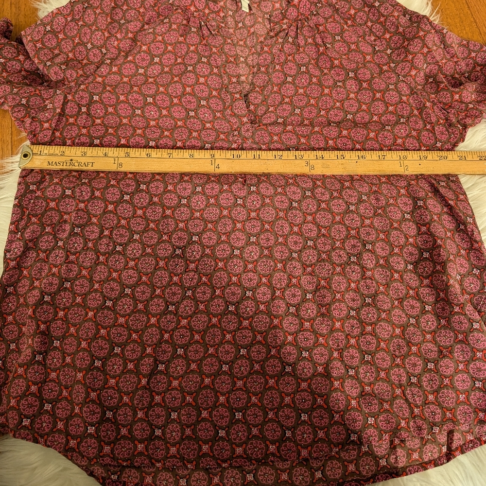 Joie Silk Printed Blouse Large - Picture 8 of 9